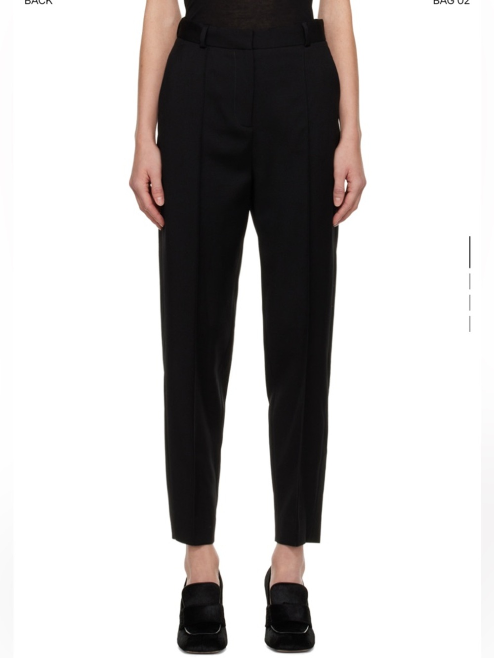 Toteme Black Sewn Pleat Trousers (had them tailored in waist)